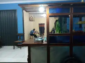 Gerobak bakmi kayu jati lawas + 4 meja kursi