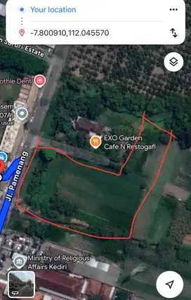Lahan 3500m² SHM di Depan Ruko Ngasem City – Strategis, Pinggir Jalan