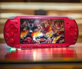 Psp sony 3000 lengkap mulus lancar siap main full games warna merah