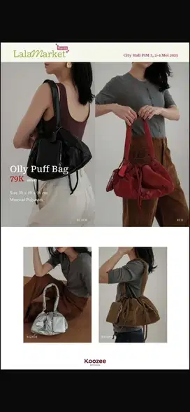 Tas Bahu Hitam (Olly Puff Bag)