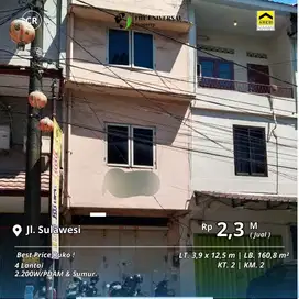 Dijual Ruko 4Lantai Poros Jalan Sulawesi Area Strategis Dalam Kota CR