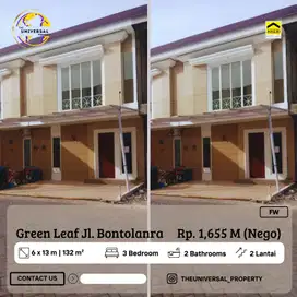 Dijual Rumah 2LT Dalam Kota Cluster Green Leaf Harga Nego FW