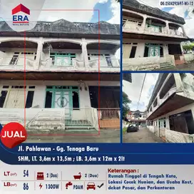 Dijual rumah 2lt di tengah kota - Jl. Pahlawan