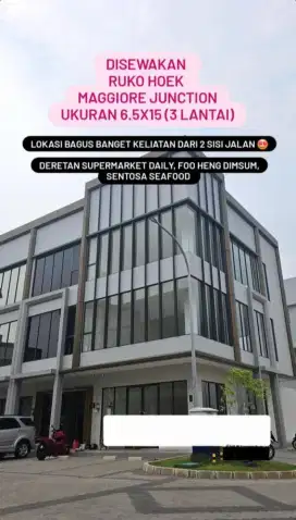Ruko 3 Lantai Maggiore Junction, Sudah Disewa, Cocok Passive Income