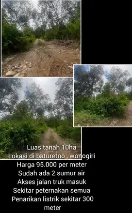 dijual tanah murah cocok untuk ternak atau perkebunan 75rb,wonogiri