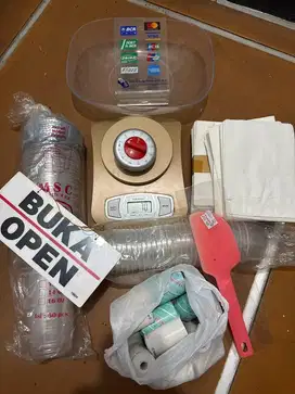 Lampu charge, timbangan digital n peralatan jualan