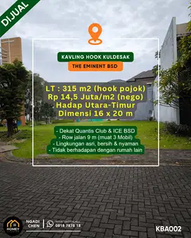 Tanah Kavling Kuldesak 315 m² Illustria The Eminent BSD