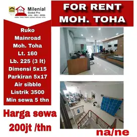 DISEWAKAN RUKO 3 LT DI JL MOH TOHA BANDUNG