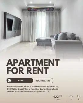 For Rent Apartment Belleza Permata Hijau