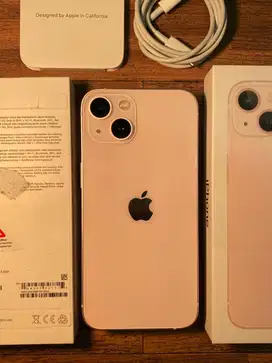 iPhone 13 Pink 128Gb iBox Garansi On (8 mei 2025), Mulus NoMinus