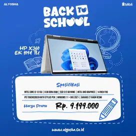 Laptop HP Pavilion x360 Touch intel Core i3 1315 Garansi Resmi