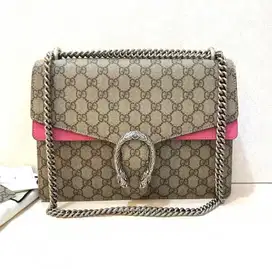 Gucci Dionysus Large Monogram with Pink Flap Suede