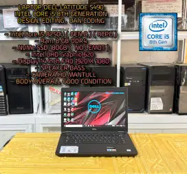 LAPTOP DELL LATITUDE INTEL CORE i5 8TH SUPER MULUS  DESIGN CODING joss