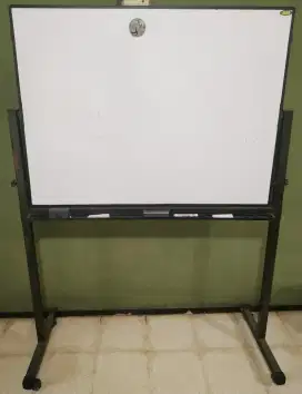 Papan tulis magnetik bolak-balik 90x120 cm