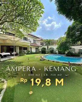 Turun Harga Rumah Halaman Luas Swimming Pool di Ampera Kemang Jakarta