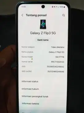 Samsung Z Flip3 Sein 5G Ram 8/256 Minus Secuil