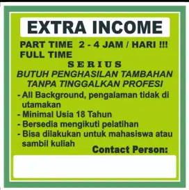 PART-TIME Jogja 2-4 Jam/hari