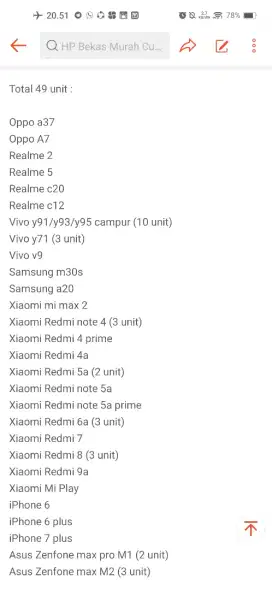 Hp Rongsok Segala tipe
