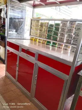 Turun harga 1,8 estalase meja jualan bahan tebal bagus lapis keramik