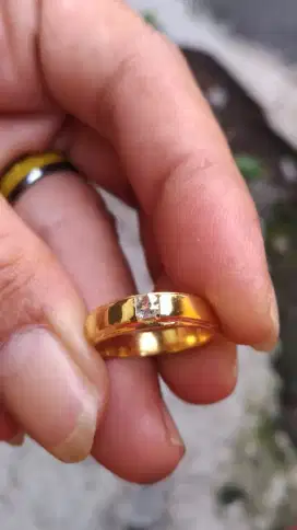 Natural Sepasang Cincin Berlian Banjar Ring Perak