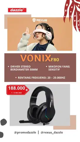 Headset gaming rexus vonix F80