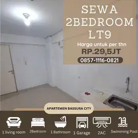 2BR sewa unfurnished lt 9 apartemen bassura city