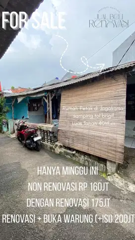 Dijual Rumah Petak Jagakarsa Termurah