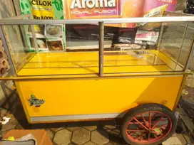 Gerobak Alumunium Tulang Besi + Payung