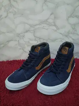 Sepatu Vans SK8 High Dress Blue Brown