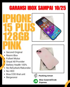iPhone 15 Plus 128GB pink | resmi iBox | masih garansi