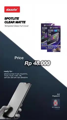 Tempered glass matte spotlite
