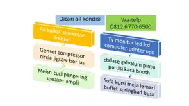 dibeli semua jenis meja kursi bekas usaha