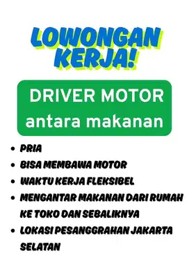 DRIVER MOTOR UNTUK ANTAR MAKANAN