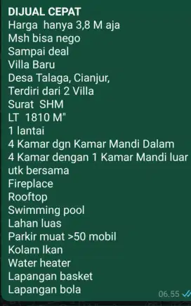 Dijual vila baru