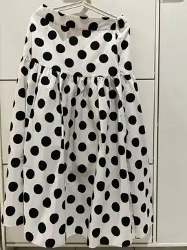 Rok highwaist polkadot white
