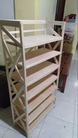 rak sepatu 21 pasang bahan kayu anti teter free kirim jogja