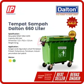 Dustbin Tempat Sampah 660 Liter Dalton Plastik HDPE Tong Sampah Limbah