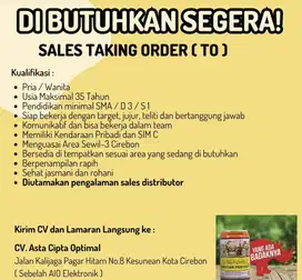 Lowongan kerja Sales TO GT dan MT Kota Cirebon