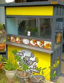 Gerobak kebab bahan kontainer