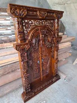 Jendela gebyok kayu jati ukir jepara ukuran 150 x 100 cm