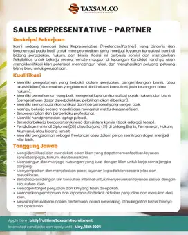 Sales Representative (Partner/Mitra)