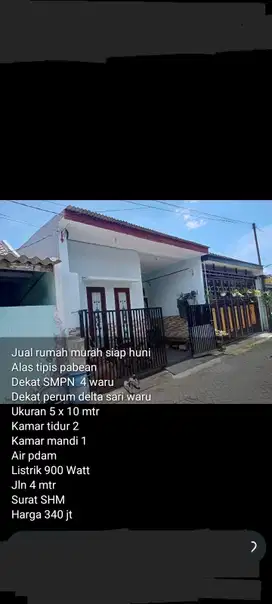 Rumah luas 50 m2 harga 340 juta di Pabean, Sedati, Sidoarjo