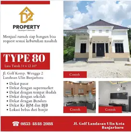 Dijual rumah di Komplek wengga 2 Landasan Ulin jalan Golf