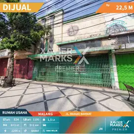 Dijual Rumah Usaha Kawasan Bisnis Poros Jalan Basuki Rahmat Malang