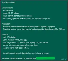 Loker Staff Front Desk
