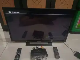 Tv LED analog sony 32 inchi dan STB tinggal pake normal siap pakai