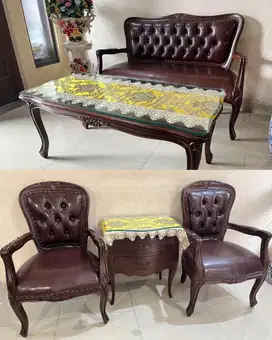 Set Meja Kursi Jati Asli Mulus Ukiran Istimewa