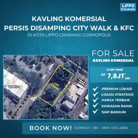 DIJUAL CEPAT TANAH KOMERSIAL DI JALAN UTAMA LIPPO UNTUK CAFE DAN RESTO