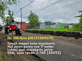 Tanah nol jalan mepet kota mojokerto