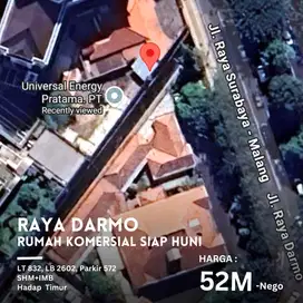 Rumah Komersial  Strategis Raya Darmo Peruntukan komersial